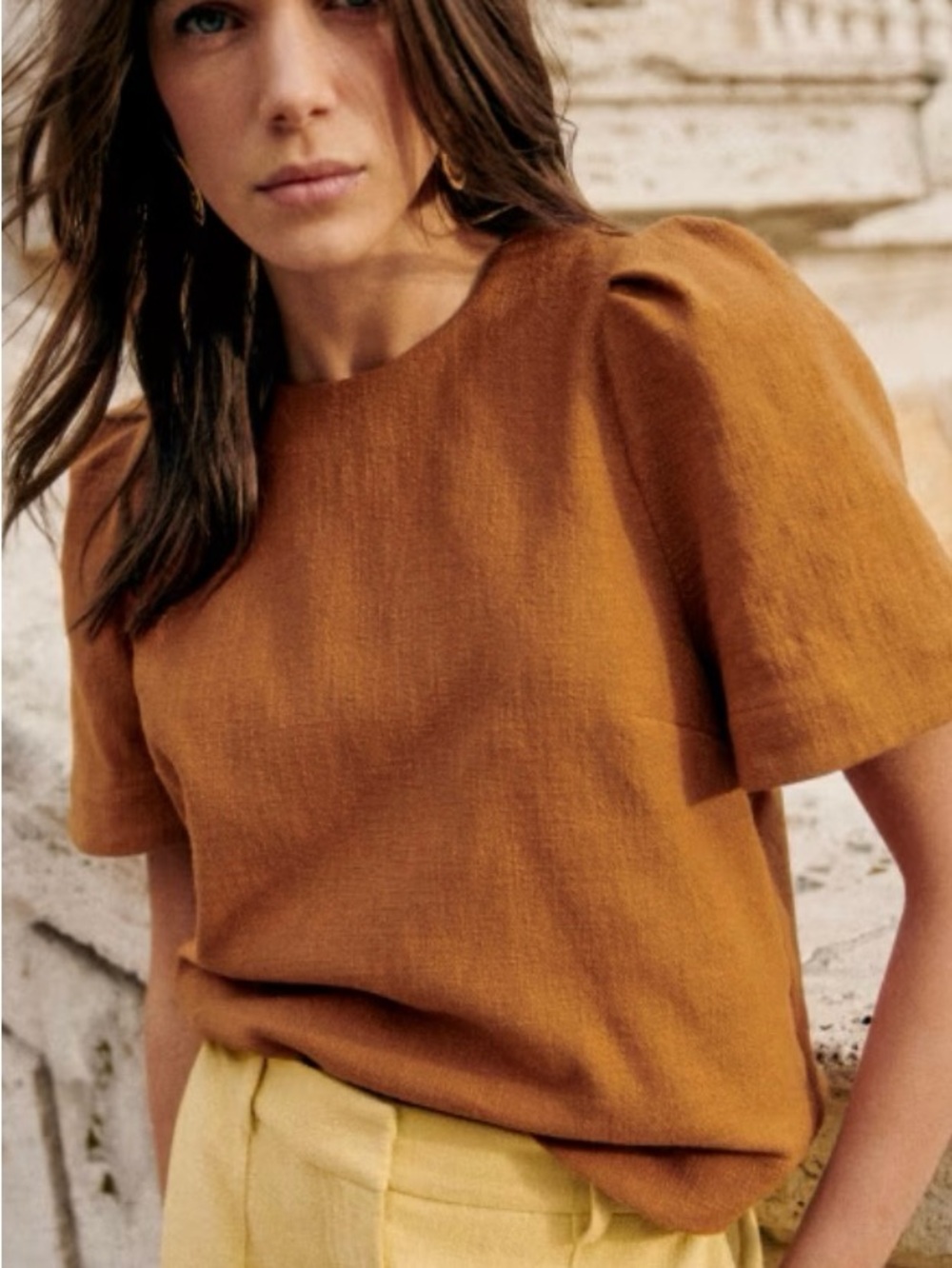 Sezane Neva Blouse in Ochre - NWT
